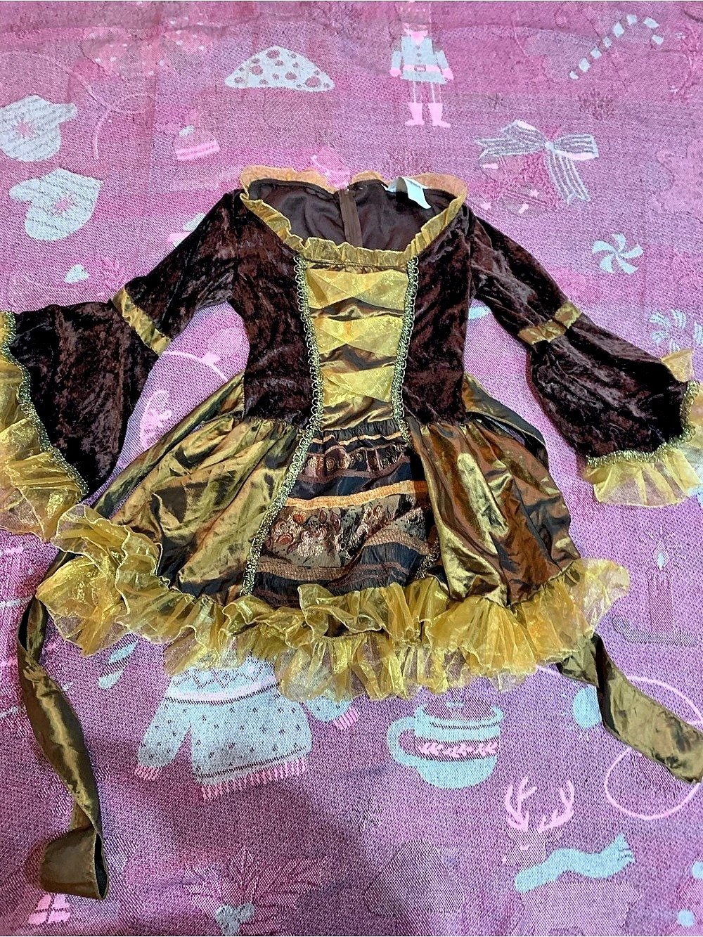 Funworld Girls Halloween Costume Brown Gold Size Small/Medium